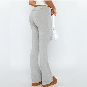 Stretch Flare Pants in Light Gray foldover pants brand new size XS